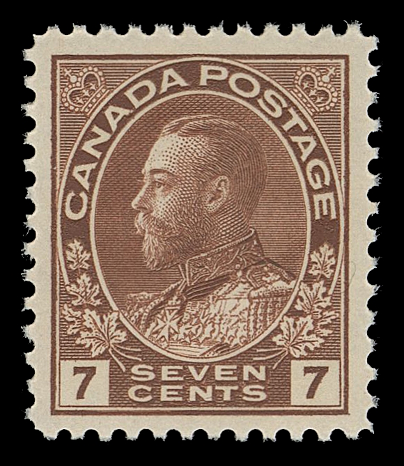 CANADA -  8 KING GEORGE V  114v,A choice mint single showing variety diagonal line in "N" of "CENTS" quite prominently, VF NH