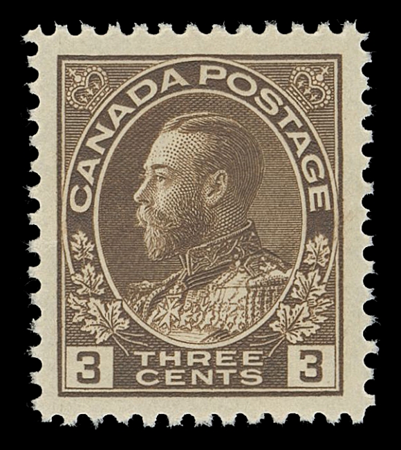 CANADA -  8 KING GEORGE V  108c,A superb mint example with precise centering amidst large margins, full pristine original gum, XF NH GEM