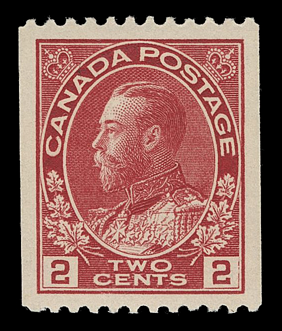 CANADA -  8 KING GEORGE V  131-134,The set of four coil singles with exceptional centering, post office fresh colours, XF NH
