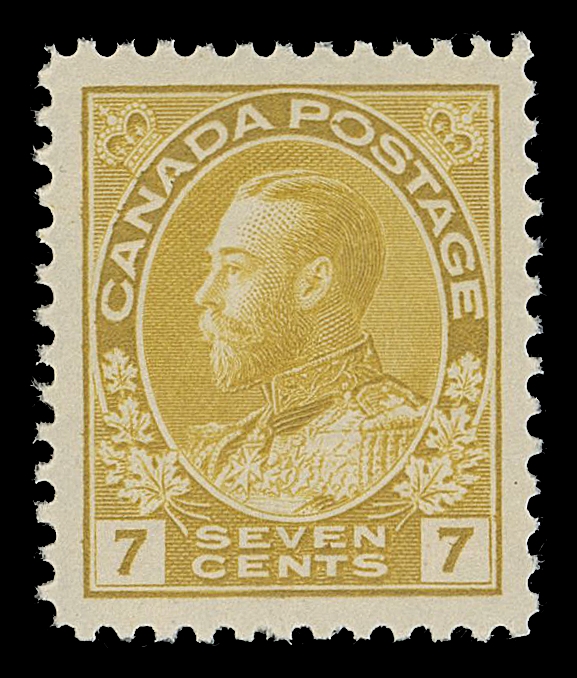 CANADA -  8 KING GEORGE V  113,Brilliant fresh, very well centered mint example with full unblemished original gum, XF NH; 2019 Greene Foundation cert.