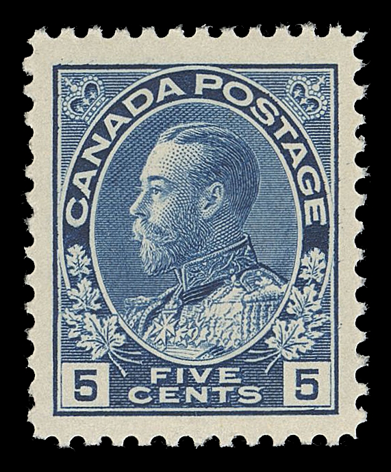 CANADA -  8 KING GEORGE V  111,A choice mint example of this key stamp, well centered within noticeably large margins for this stamp, fresh and VF+ NH; 2015 PSE cert.