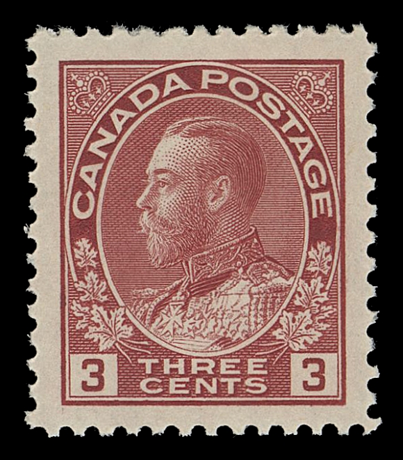 CANADA -  8 KING GEORGE V  109c,A remarkable mint example of the scarcer die, jumbo margins, radiant colour and full pristine original gum; a superb stamp in all respects, XF NH GEM