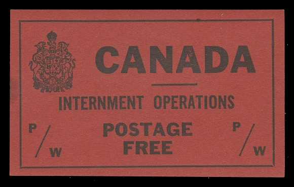 CANADA - 19 OFFICIALLY SEALED AND POW  PWF2,A choice mint single with "P/W" in small type font, VF LH