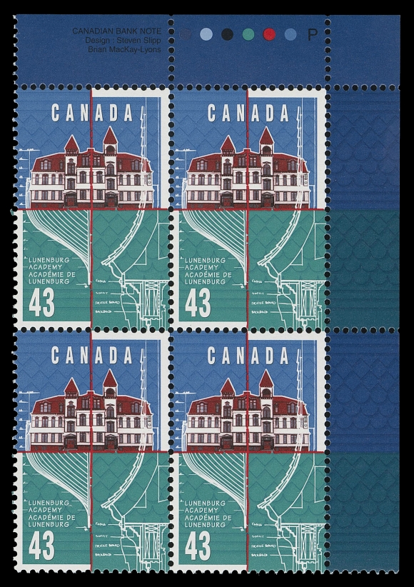 CANADA - 10 QUEEN ELIZABETH II  1558T1,Upper right plate block with untagged error, VF NH