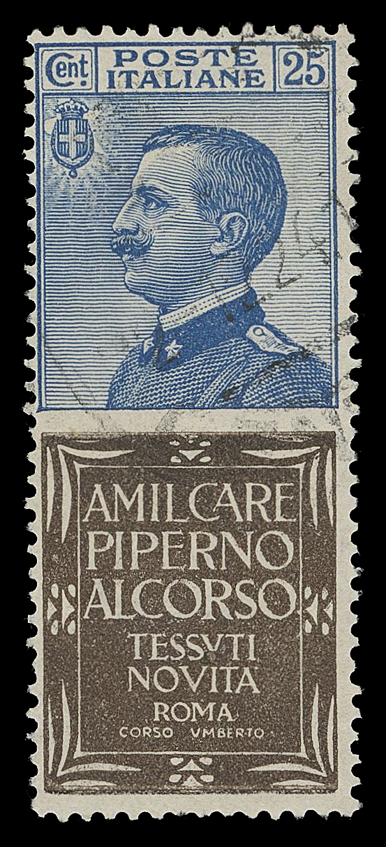 ITALY  96b/105j,Thirty-two mint and / or used stamps, a few duplicates (such as 50c + Tantal used pair), noting key items such as 25c + Piperno and 25c + Tagliacozzo used CDS, 1 lira + Columbia, used perfin, etc. A few flaws but generally F-VF (Scott 2022 US$5,850)