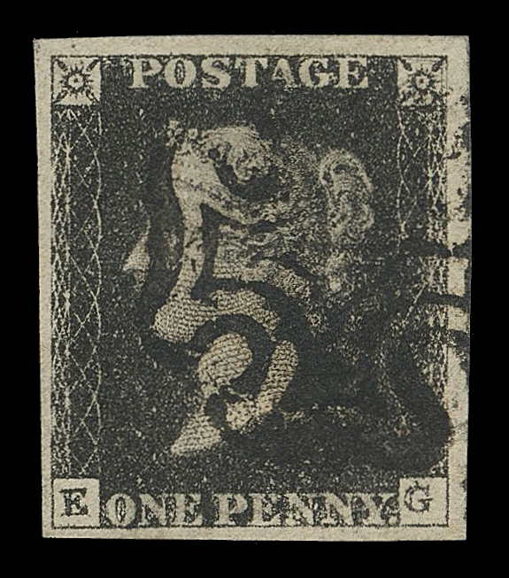 GREAT BRITAIN  1,A superb used example with large margins, deep colour on fresh paper, black Maltese Cross cancellation, XF (SG 2 £375)