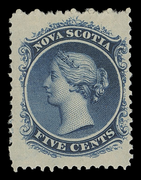 NOVA SCOTIA -  2 CENTS  10c,An impressive mint single of this difficult stamp, quite well centered with large margins, deep colour and unusually full clean original gum. Superior to many examples we have seen, VF LH
