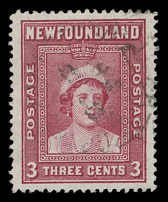 NEWFOUNDLAND -  4 1897-1947 ISSUES  246b,A very well centered used example of this elusive perforation gauge, light unobtrusive postmark, VF