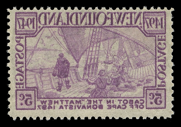 NEWFOUNDLAND -  4 1897-1947 ISSUES  270ii,Mint single showing full reverse offset on gum side, F-VF NH