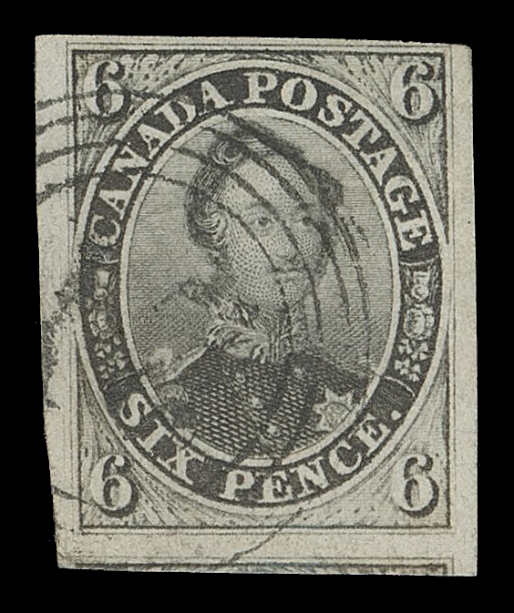 CANADA -  2 PENCE  5a,An impressive used example of this scarcer printing, bold rich colour and impression, clear to remarkably large margins with portion of adjoining stamp at foot, clear four-ring 