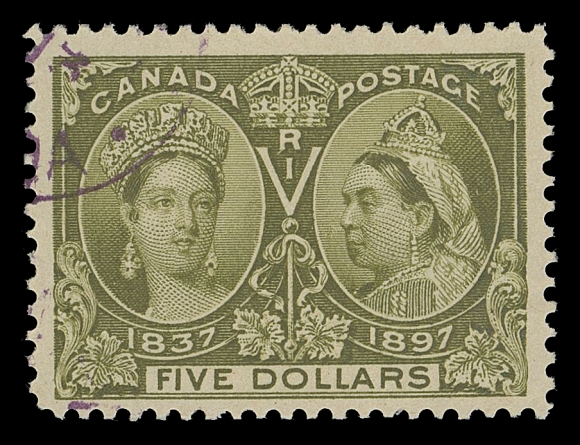 CANADA -  6 1897-1902 VICTORIAN ISSUES  65,A marvelous used example with superb colour on immaculate fresh paper, Winnipeg magenta CDS postmark employed for bulk mailing, F-VF