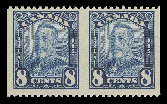 CANADA -  8 KING GEORGE V  149d-154b,Set of six mint horizontal pairs, imperforate vertically, bright colours, VF NH