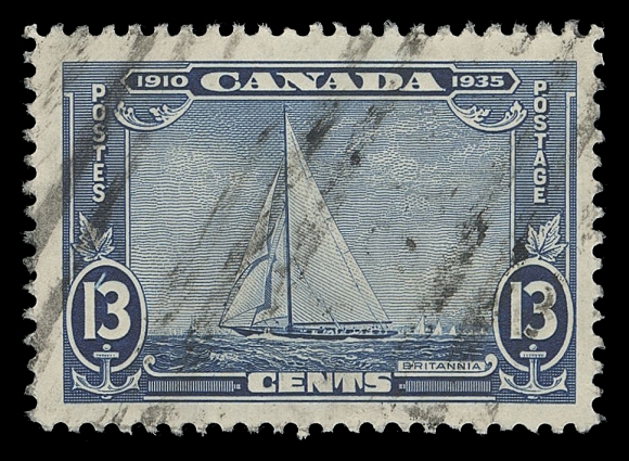 CANADA -  8 KING GEORGE V  216i,A scarce well centered used example clearly showing the "Shilling Mark" plate variety (Plate 1 Upper Right pane; Position 78), light roller cancel away from the variety, VF
