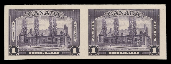 CANADA -  9 KING GEORGE VI  241-245,The complete set of four plate proof horizontal pairs in issued colours on card mounted india paper (13c does not exist), each with large margins, VF