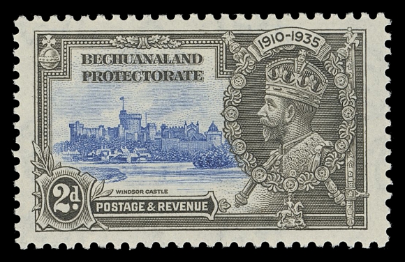 BECHUANALAND  118 variety,Mint LH single with "Extra Flagstaff" variety; also a mint NH pair, left stamp with "Short Extra Flagstaff" variety; VF (SG 112a, 112b as hinged £375)