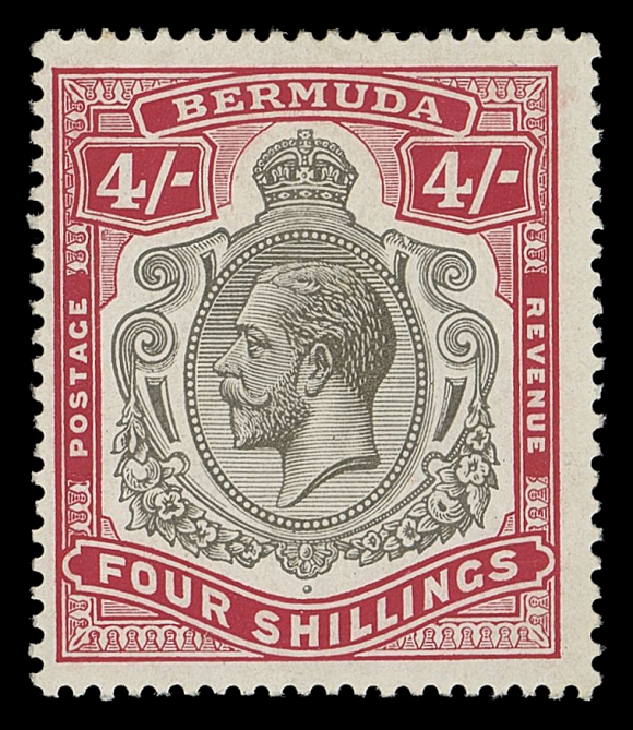 BERMUDA  51 variety,Fresh mint single showing "Broken Crown and Scroll" constant plate variety (R. 2/12), F-VF LH (SG 52bb £300)