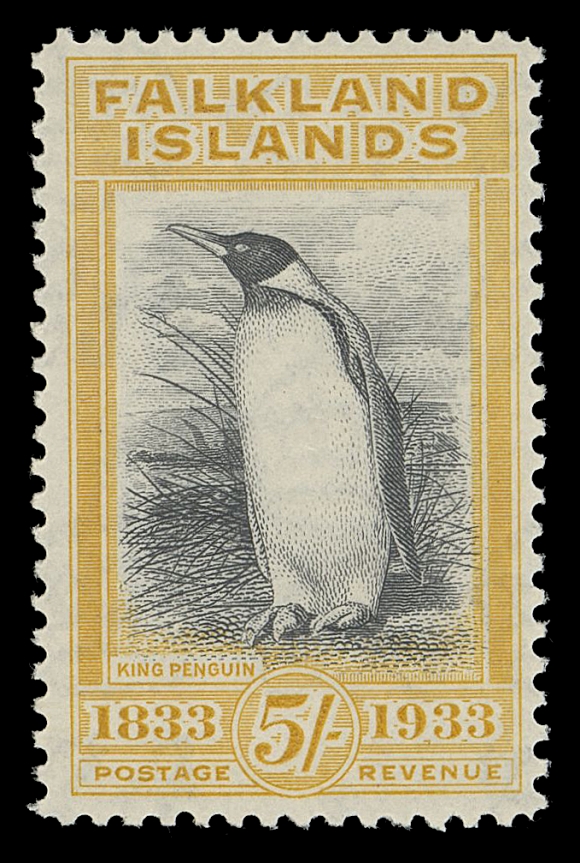 FALKLAND ISLANDS  74,A post office fresh mint single with full original gum; VF VLH (SG 136 £1,000)