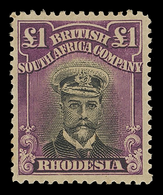 RHODESIA 138a,Well centered mint single on toned paper with yellowish original gum characteristic of this printing, VF LH (SG 279 £600)