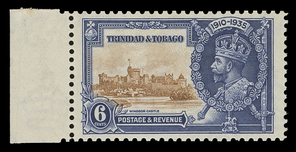 TRINIDAD AND TOBAGO  45, 46 + variety,6c Mint single and 24c corner margin pair, both showing "Extra Flagstaff" plate variety (Plate "1", R. 9/1), VF LH (SG 241a, 242a £290)