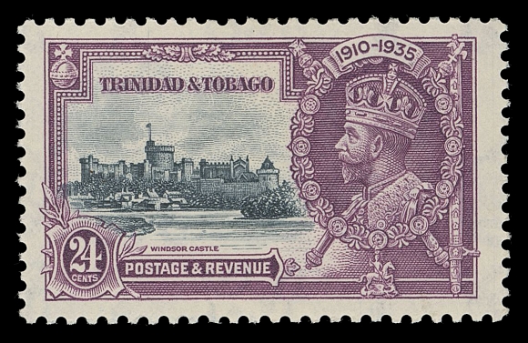 TRINIDAD AND TOBAGO  46 variety,A well centered mint single, displaying the elusive "Double Flagstaff" variety (Plate "6", R. 5/2), VF LH (SG 242e £350)