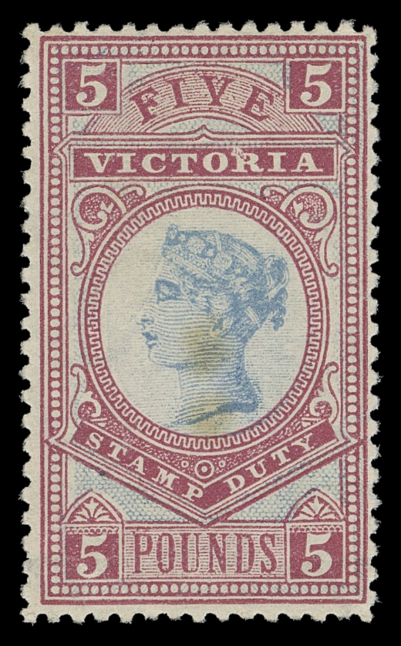 VICTORIA  AR61 variety,Later printing mint single with watermark in upright position, couple stain spots mostly visible from back, full original gum, never hinged. An excellent alternative to the standard Scott AR61; Gibbons 324 listing with sideways watermark, perf 12½ priced at $17,000 and £16,000 respectively, Fine+ NH
