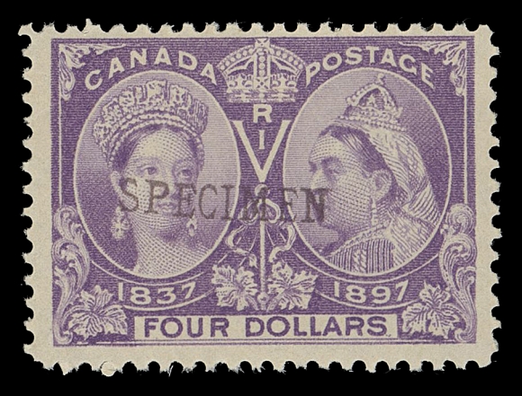 CANADA -  6 1897-1902 VICTORIAN ISSUES  64,Mint single with deep colour, SPECIMEN handstamp overprint in black, centered high and couple light gum bends, F-VF NH; clear 2021 Greene Foundation cert.