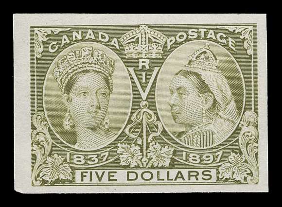 CANADA -  6 1897-1902 VICTORIAN ISSUES  50-65,An impressive set of sixteen plate proofs, ALL ON INDIA PAPER, the vast majority of known proofs are on card, light thinning on ten cent proof, all with noticeably brighter colours than the ones on card and mostly large margins all around. A rare set, VF (Unitrade cat. for proofs on card)

Expertization: 2020 Greene Foundation certificate

All plate proofs offered at the 1990 American Bank Note Company sale were on card mounted india paper. Any proof on india paper can be described as pre-1990 ABNC sale and is rare.