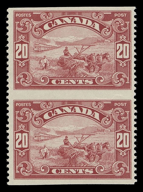 CANADA -  8 KING GEORGE V  149e-159c,A beautiful complete set of eleven mint pairs imperforate horizontally, all with bright fresh colours, above average centering, a lovely set, F-VF NH