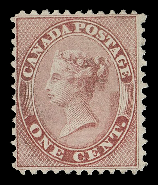 CANADA -  3 CENTS  14ii,A scarce unused single with amazing deep colour, bold impression on fresh paper, a few insignificant black specks, a very elusive paper type unused, F-VF; 2014 Greene Foundation cert