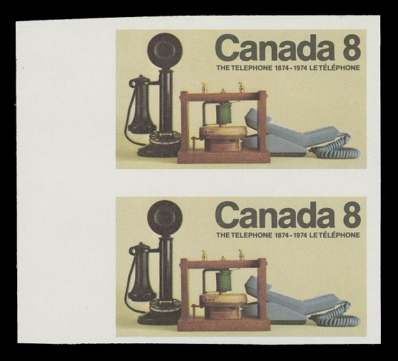 CANADA - 10 QUEEN ELIZABETH II  641a,A pristine mint imperforate pair with sheet margin at left, untagged, VF NH and scarce; 2021 Greene Foundation cert.