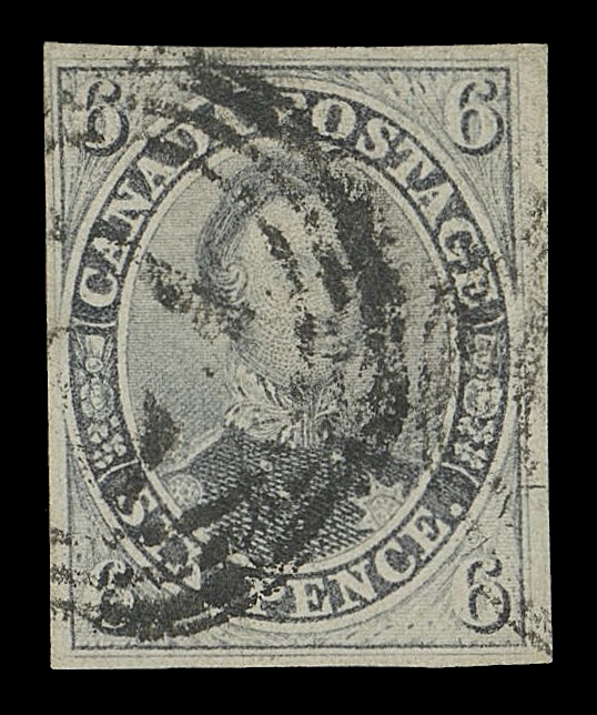 CANADA -  2 PENCE  5d,A nice used single of this elusive printing, distinctive colour on prominent vertical mesh paper, legible four-ring 