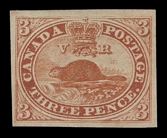 CANADA -  2 PENCE  4,A superb unused example surrounded by noticeably large margins, with lovely rich colour on pristine fresh paper. A premium quality example of this classic stamp, scarce thus, XF; 2022 Greene Foundation cert.