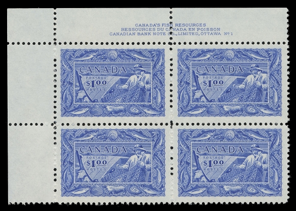 CANADA -  9 KING GEORGE VI  302,Matched set of Plate 1 blocks in selected quality, fresh and VF NH