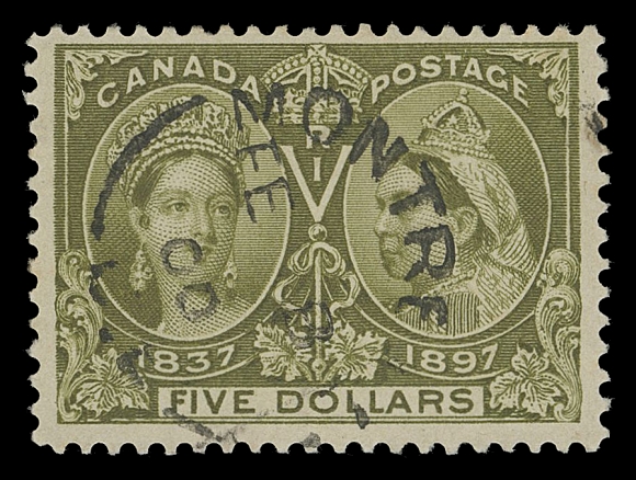 CANADA -  6 1897-1902 VICTORIAN ISSUES  65,Nice used single with fresh colour and centrally struck Montreal FE 8 00 split ring postmark, F-VF