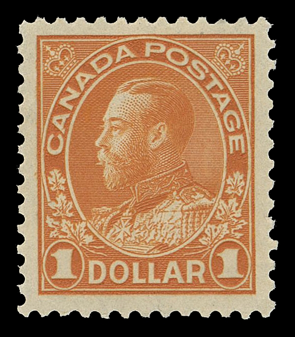 CANADA -  8 KING GEORGE V  104-122,The complete basic set of eighteen mint singles, all with fresh colours and better centering, VF-XF NH (Unitrade cat. $5,175)
