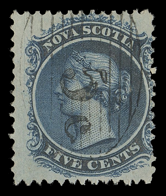 NOVA SCOTIA CENTS PROOFS AND STAMPS  10,A selected group of seven used distinctive "5c." rate handstamps  on the 5 cent stamp (the only value known with these), produced  by the Postmaster of Baddeck, Cape Breton; seldom encountered in  such an extensive group, noting Macdonald Types III (2) and IV  (5) mainly subtype "a" shown. An attractive lot of these  short-lived postal rate markings, F-VF