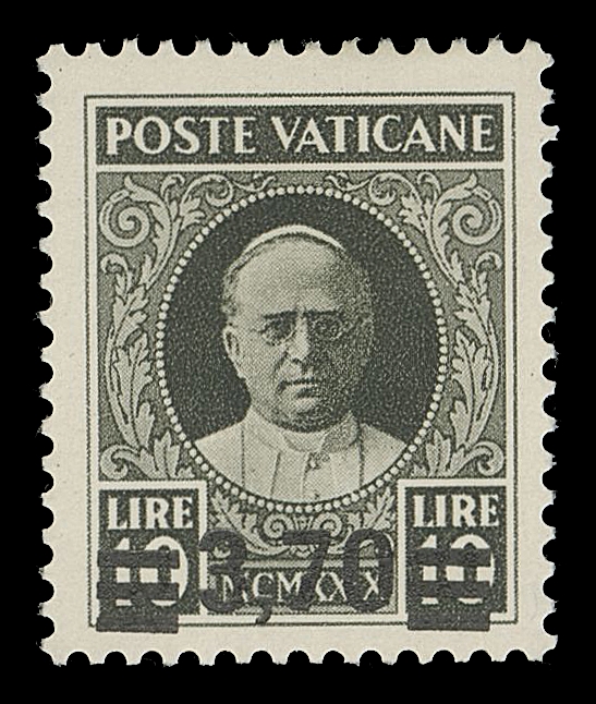VATICAN CITY  35-40,A fresh mint set of six, quite well centered with full white original gum, lightly hinged; each stamp pencil signed by expert A. Diena on reverse, F-VF