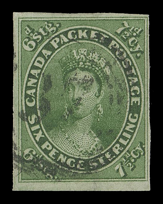 CANADA -  2 PENCE  9a,An attractive example, well clear to unusually large margins for the issue, amazingly deep colour on fresh paper, used with legible four-ring 
