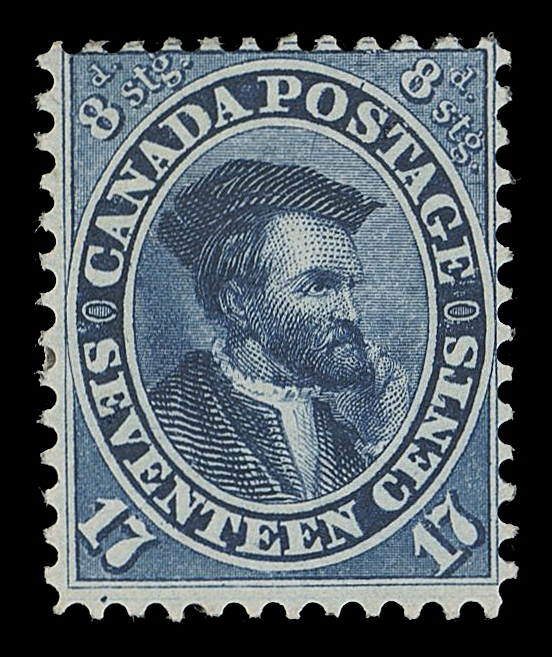 CANADA -  3 CENTS  19,Exceptionally fresh mint single as the day it was printed, reasonably centered for this difficult stamp, intact perforations all around, positional guide dot at bottom left and possessing large part original gum; a great stamp, F-VF OG; 2018 Greene Foundation cert.

