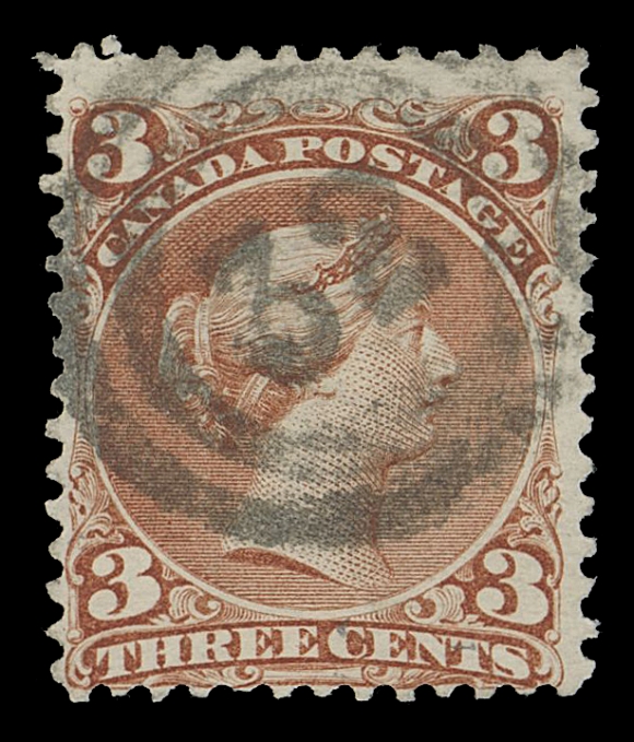 CANADA -  4 LARGE QUEEN  1c/15c group, includes 2-ring in black on 1c yellow orange (might be 