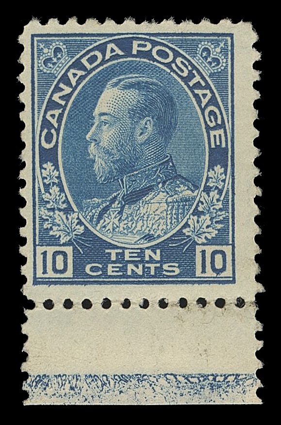 ADMIRAL STAMPS  117,Mint single with the exceedingly rare Type D inverted lathework - better strength (40%) than the usual trace as found on the mere few examples known, allowing characteristics to ascertain its identity, faint hinge mark in the margin, stamp NH. Among the rarest of all Admiral lathework, FineOnly four pieces have been reported - a mint single, a mint block, a vertical precancelled strip of three and a used single.