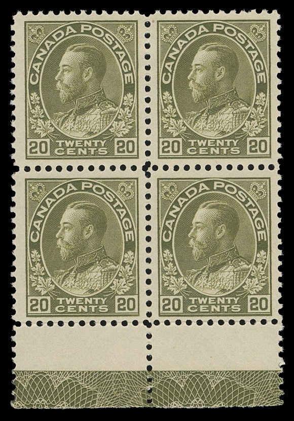 ADMIRAL STAMPS  119c,A nicely centered mint block with large margins, radiant colour and showing remarkably full strength Type D lathework, light hinge at top leaving bottom pair NH, VFProvenance: George Marler, Maresch Sale 143, September 1982; Lot 514