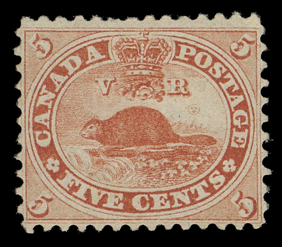 THREE PENCE AND FIVE CENTS  15,A very well centered mint single, bright colour with late stage of the plate impression, original gum partly disturbed from hinge removal, VF