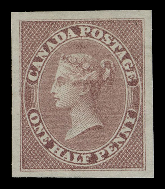 HALF PENNY AND ONE CENT 8,American Bank Note Co. trade sample proof, LITHOGRAPHED, printed in deep garnet red on white bond paper (0.003" thick), a striking proof in a seldom seen rich colour and printed by the lithographic process, XF