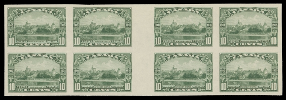 CANADA -  8 KING GEORGE V  215i,A brilliant fresh and choice mint imperforate block of eight with interpanneau gutter margin at centre, full unblemished original gum; a very scarce and attractive block, a maximum of ten such blocks can exist (in any condition), VF+ NH