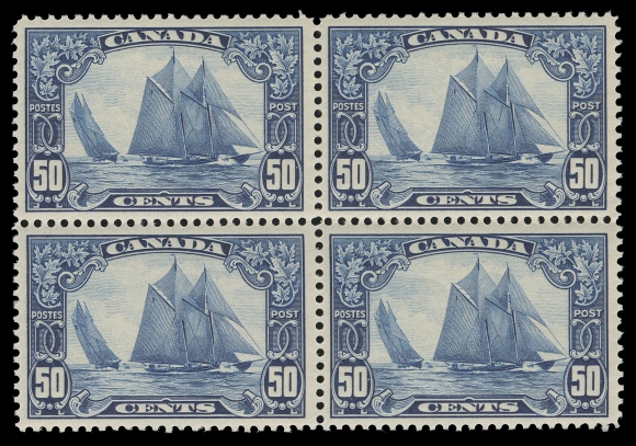 CANADA -  8 KING GEORGE V  158,An extremely well centered, fresh mint block of four, faint bend on lower right stamp only, a beautiful block, VF NH