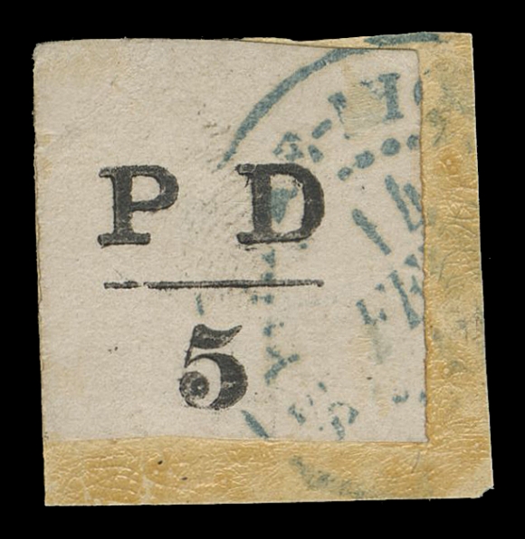 SPM - GENERAL ISSUES  12,A choice used single tied to small piece by 14 FEVR postmark; backstamp signature by expert Jean-François Brun, VF (Yvert 16 € 1,900; Maury 12 € 1,850; Tillard 1886-1: PD/5 € 2,000)