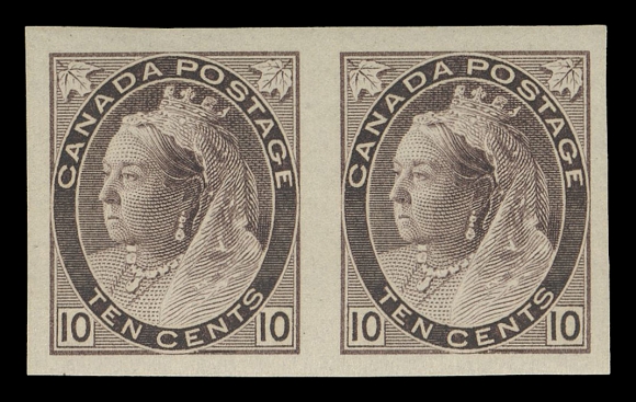 CANADA -  6 1897-1902 VICTORIAN ISSUES  83a,A fresh, large margined mint imperforate pair with full original gum, XF LH