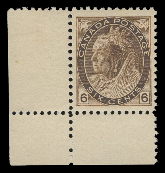 CANADA -  6 1897-1902 VICTORIAN ISSUES  80,A superior mint corner margin example of this difficult stamp, with rich colour on fresh paper and full pristine original gum. Visually striking, VF+ NH