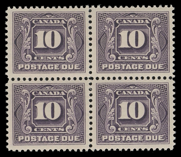 CANADA - 16 POSTAGE DUE  J5,A selected mint block with bright fresh colour and immaculate original gum. Difficult to find, even as a single, VF-XF NH